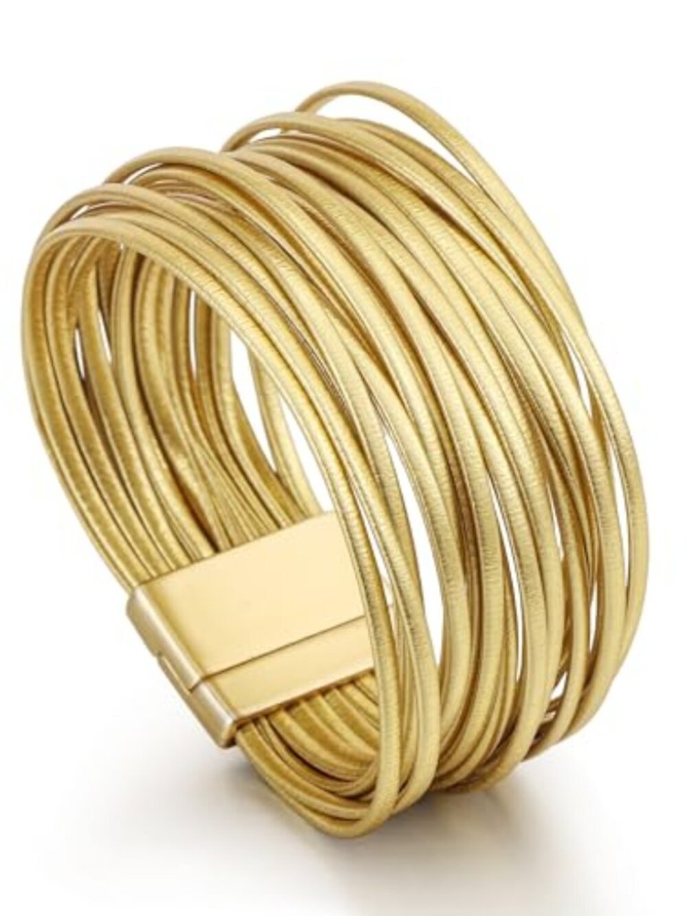 Leather Wrap Bracelet for Women, Boho Handmade Multi-Layer Cuff‎